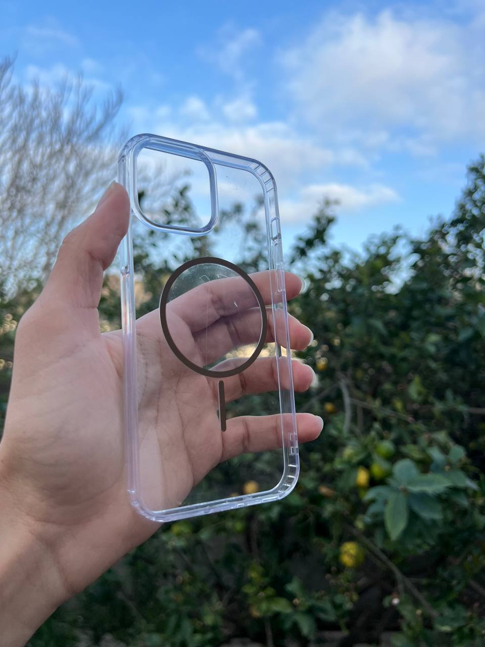 Antichoc transparent couleur magsafe pour iphone