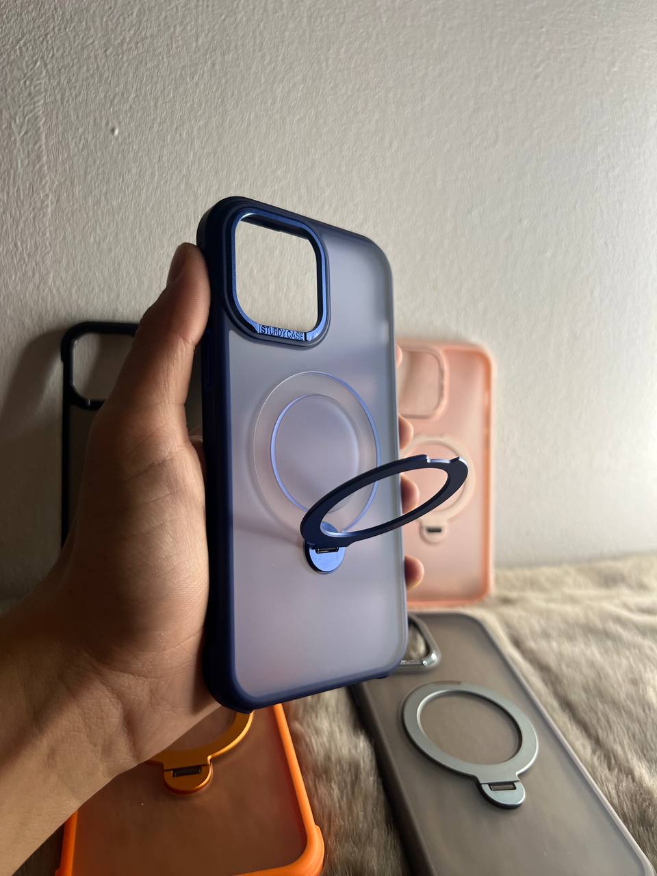 Antichoc matt 2 in 1 ( support + magsafe ) originale pour iphone / NAVY BLUE