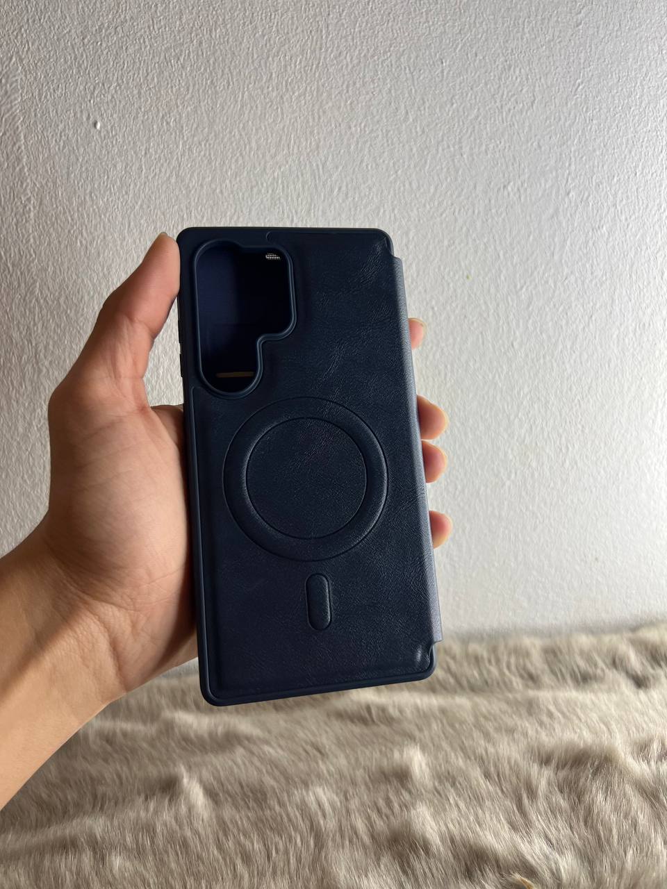 Antichoc cuire original + cover + magsafe Pour samsung / NAVY