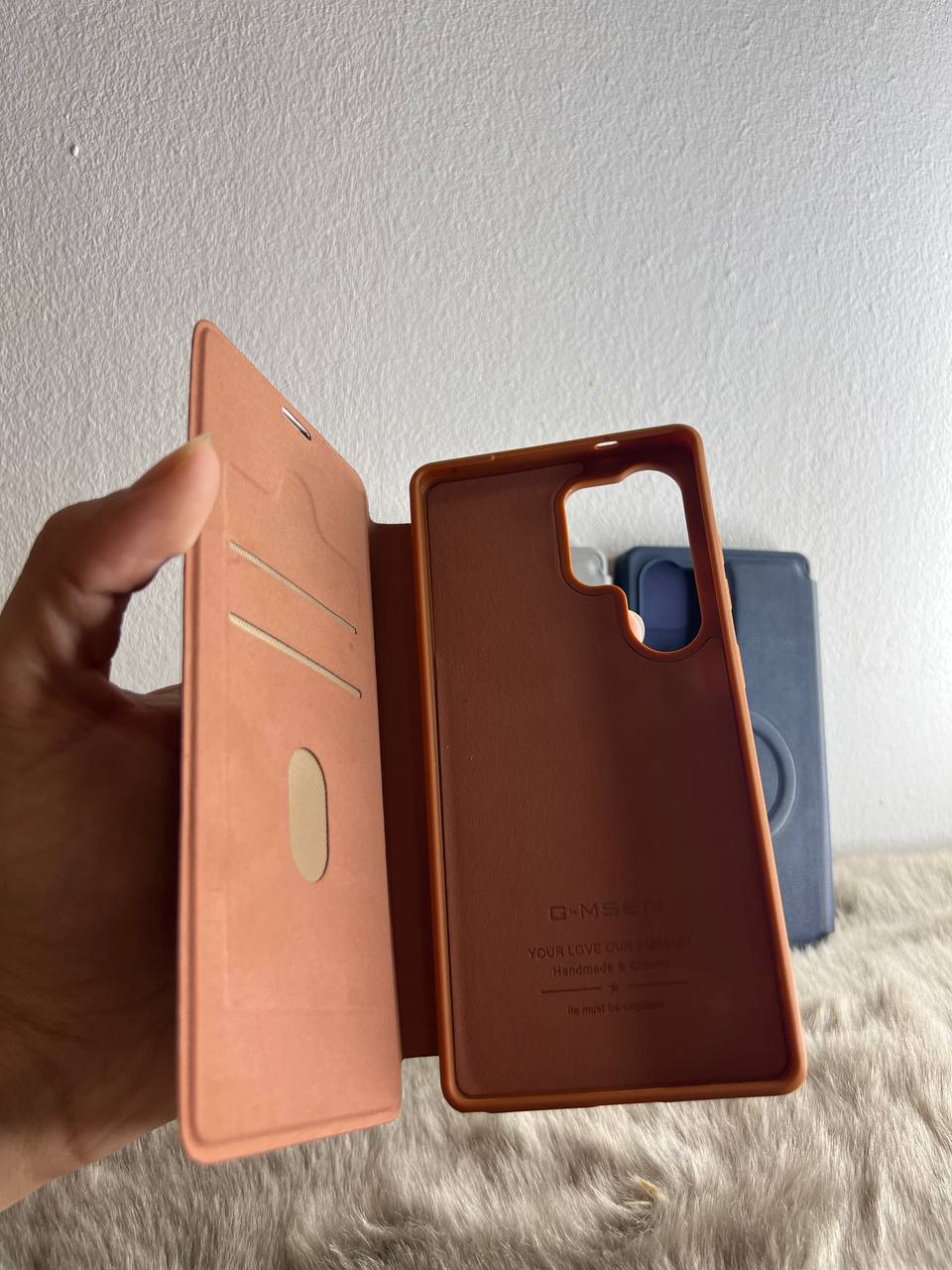 Antichoc cuire original + cover + magsafe Pour samsung / BROWN