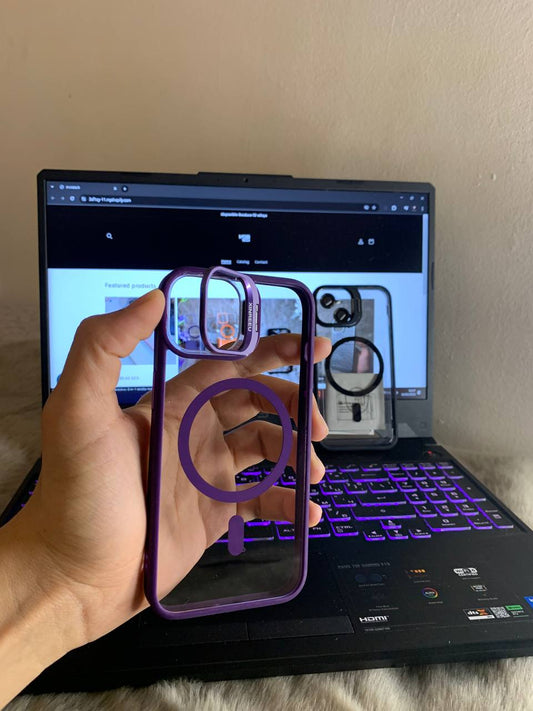 Antichoc 3 in 1 Original ( magsafe + support + lentille ) Purple