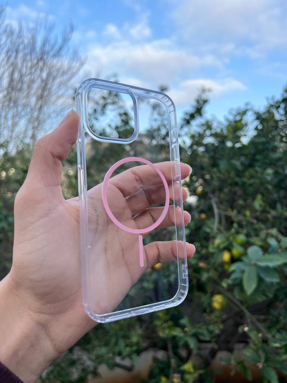 Antichoc transparent couleur magsafe pour iphone