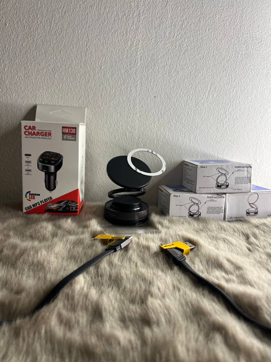 pack hball 3 article ( support vaccum+ cable original + car charger )