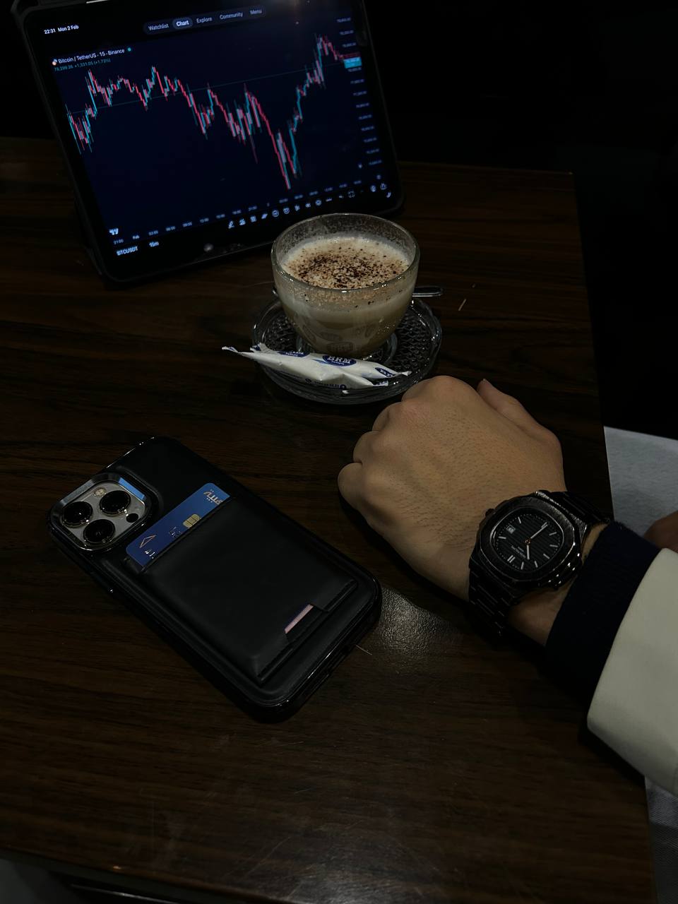 Antichoc leather & portefeuille Pour Iphone