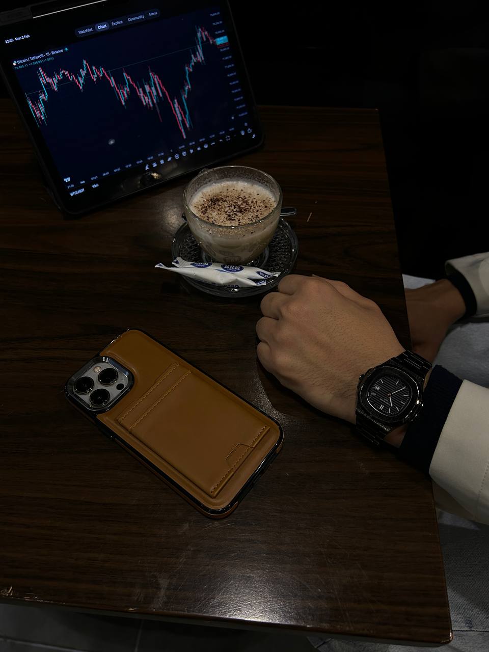 Antichoc leather & portefeuille Pour Iphone