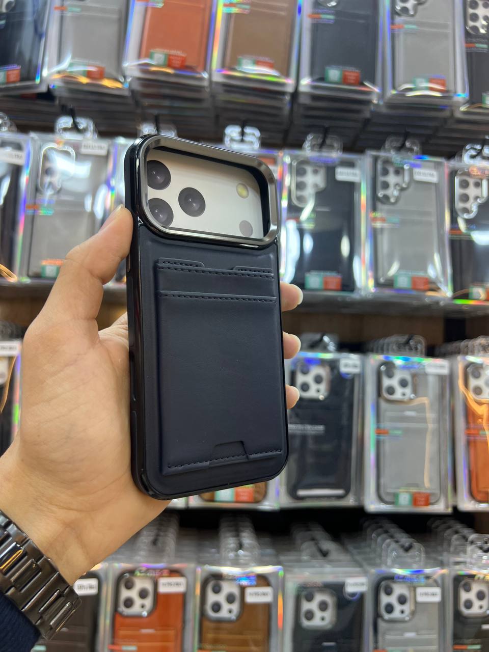 Antichoc leather & portefeuille Pour Iphone