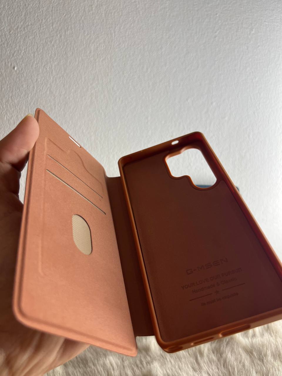 Antichoc cuire original + cover + magsafe Pour samsung / BROWN