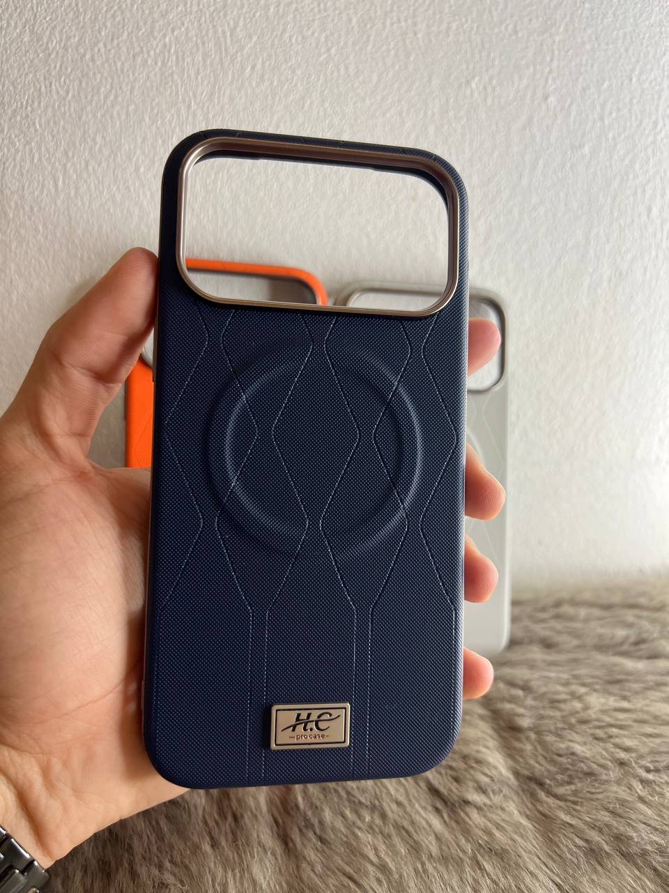 Antichoc h.c Leather Magsafe original Pour iphone / NAVY