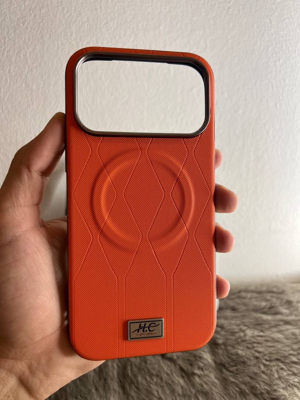 Antichoc h.c Leather Magsafe original Pour iphone / ORANGE