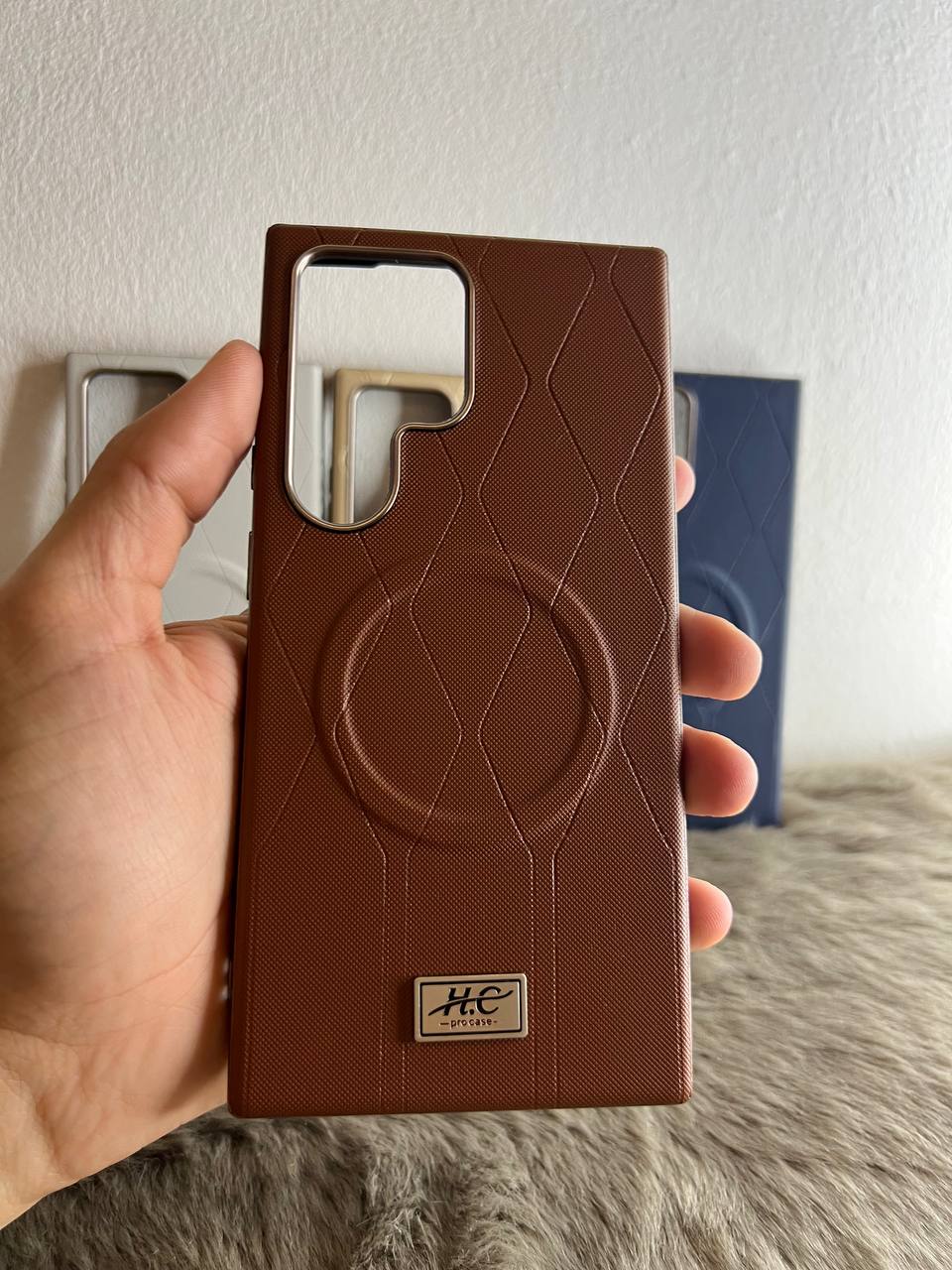 Antichoc h.c Leather Magsafe original Pour samsung / BROWN