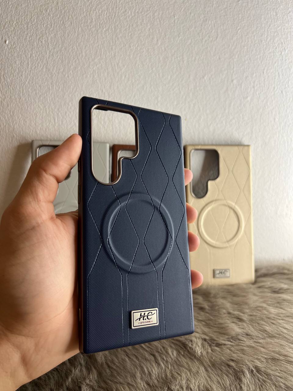 Antichoc h.c Leather Magsafe original Pour samsung / NAVY
